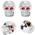 Pikkukuva 1 / 5: 4 kpl (Skull Silver) Chrome Skull Valve Caps Rengasventtiilit Auton lisävarusteet Yleismaailmalliset venttiilihatut autoon, maasturiin, kuorma-autoon, moottoripyörään, polkupyörään