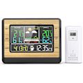 Miniatyrbild 1 av 5: Trådlös väderstation, inomhus utomhus termometer hygrometer barometer med sensor LED-bakgrundsbelysning skärm digital klocka alarm och snooze-funktion för tidsvisning