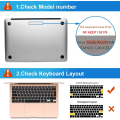 Miniatyrbilde 5 av 5: Tastaturdeksel Kompatibelt for 2021 2020 Ny M1 MacBook Air 13,3 Tommer A2337 A2179 med Retina Display Touch ID, QWERTY EU-Layout, Klar TPU