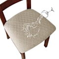 Miniatyrbild 1 av 5: Beige, 4 st stolsöverdrag elastiskt jacquard stretch präglat stolsöverdrag för matsal