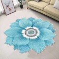 Miniatyrbillede 3 af 3: Specielt formet blomstertæppe Bauhinia blå lotus gulvmåtte badeværelse absorberende skridsikker måtte stue soveværelse garderobe fodmåtte
