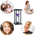 Miniatyrbild 2 av 5: 30 minuters timglas timer sand timer klocka 30 minuter träram sandglas timer heminredning skrivbordsdekoration kökstimer timglas timer purp