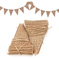 Miniatyrbild 1 av 5: Set med 48 flaggor, girlang av vimplar, triangulär, jute canvas banner, jute vimpelgirlang (brun)