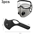 Miniatyrbild 2 av 5: 3-rums sportmask med utandningsventiler, justerbar dammskyddsmask för personligt skydd