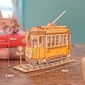 Miniatyrbild 5 av 5: Spårvagn 3D-pussel Trämodell Pussel för vuxna Mekanisk trämodell Byggsats Laserutskuren Pussel för vuxna