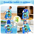 Miniatyrbild 5 av 5: Barn Poncho Krokodil Badhandduk Strandhandduk Pojkar Badcape Pojkar Superabsorberande Snabbtorkande Huvtröja Poncho Surf Poncho Badcape för Baby 2-6