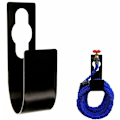 Miniatyrbilde 2 av 4: Sort stål vannslangeholder, strekkbar oppbevaringskrok for vannslange, metall veggfeste for utendørs bruk, svært motstandsdyktig, 1 pakke (21,5 x 11,7 x 7.
