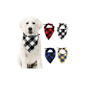 Miniatyrbillede 4 af 5: Sæt med 4 hunde-ternede bandanas - justerbare tørklæder Vaskbart tørklæde vendbar bomuld med reb er velegnet til små, mellemstore og store hunde