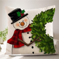 Miniatyrbilde 5 av 5: Juleputetrekk 45*45cm Gårdshus Juledekorasjon Snømann Krans Feriedekorasjon Pudeboks for Hjem Sofa