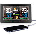 Miniatyrbild 2 av 5: 3-i-1 trådlös väderstation för inomhus- och utomhustermometer hygrometer barometer övervakning monitor driven av USB-batteri hygrometer