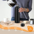 Miniatyrbillede 3 af 5: (Grøn) Genanvendelig isoleret vandflaske 750ML isoleret flaske til 12 timer varm og kold op til 24 timer BPA-fri, rustfrit stål børnevandflaske til