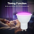 Miniatyrbillede 5 af 5: Intelligent Wi-Fi 5 W Dobbelt Tilstand, Hvid og RGB smart pære, 16 millioner farver, GU10 smart lampe, fjernbetjening via applikation, stemmekommando, synkronisering