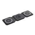Miniatyrbillede 1 af 3: 3 i 1 trådløs oplader magnetisk foldbar opladningsstation hurtig trådløs oplader - sort