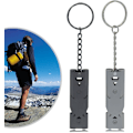 Miniatyrbild 2 av 5: Rostfritt stål 2-pack nödvisselpipa dubbla rör hög decibel utomhus överlevnadssignal för utökad säkerhet nyckelring sparande för camping/vandring
