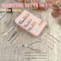 Miniatyrbild 2 av 5: Manikyrset Nagelklippare Kit för Kvinnor Män 18 i 1 Professionell Rostfritt Stål Pedikyrvård Verktyg Kit Nagelsax Set Saxar Skötsel Kit Med