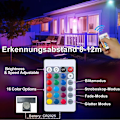 Pikkukuva 3 / 5: 4 kpl himmennettäviä RGB LED-valonheittimiä ulkokäyttöön, IP66 vedenpitävä kaukosäätimellä, 16 väriä, 4 valaistustilaa ulko-, sisä- ja ulkokäyttöön (50W)