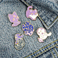 Miniatyrbillede 3 af 5: （5 stk.） søde tegneserie mønster emalje pins til rygsække, badges, hatte, tasker, revers, damer, piger, børnetilbehør