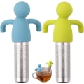 Miniatyrbillede 1 af 5: 2 stk. rustfrit stål silikone te-infuser, hængende te-filter te-infuser til løs te silikone te-infusere til tekande, kopper og kop (blå