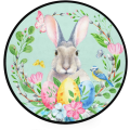 Miniatyrbild 3 av 5: Påskkanin Rund Matta Halksäker Dörrmatta Söt Kanin Blomma Halksäker Golvmatta Matta Lämplig för Sovrum Vardagsrum Studie Spelmatta