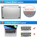 Miniatyrbild 2 av 5: Tangentbordsöverdrag Kompatibelt med 2019 MacBook Pro 16 tum Touch Bar (Modell: A2141), QWERTY EU-Layout, Klar TPU