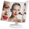 Miniatyrbild 5 av 5: Sminkspegel, förstorande triptyk-spegel med 22 st LED-lampor, 10x/3x/2x ljusspegel med pekskärm, dubbel strömförsörjning, justerbar rotation i 180°