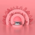 Pikkukuva 2 / 5: 7.3*7.3*8.9cm（Punainen）Vedenpitävä Bluetooth-kaiutin Sieni Mob - Tehokas ääni - Monitoiminen - Voidaan imukuppiin mihin tahansa - Lahjaidea