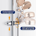 Miniatyrbillede 3 af 5: Universal brusehovedholder glidende stang 2025mm justerbar bruseholder til håndbruser eller brusehoved til badeværelse 360° rotation kvalitet ABS plast
