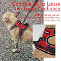 Miniatyrbillede 4 af 4: 1 stk. Hundesele rød anti-træk refleks justerbar vest til stor hund, fastgøres foran til vandreture, biltur