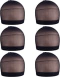 6 st Unisex Perukmössor Andningsbara Nylon Perukmössa (Svart)