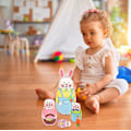 Miniatyrbillede 4 af 5: Påskehare Ornamenter, Stablede Håndlavede Matryoshka Dukker i Træ, Påskeæg Legetøj, Perfekt til Børns Fødselsdag eller Hjemmeindretning Gaver