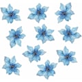 Miniatyrbillede 2 af 3: Kunstige juleblomster til bryllup, juleblomster med glitter til juletræspynt (10 stk.) (blå)