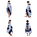 Pikkukuva 2 / 4: Lasten kylpypyyhe, Lasten huppuinen kylpypyyhe Pikakuivuva Super imukykyinen Poncho ammeeseen/altaaseen/rantauintipeitteeseen (127cmx76cm, Corsair)