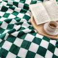 Miniatyrbilde 3 av 5: Buffalo Plaid Fleece Teppe (70*140cm, Grønn) - Rutete Flanell Teppe - Mykt Lett Mikrofiber Velour Teppe for Sofa og Sofa