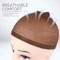 Miniatyrbilde 5 av 5: 6 mørkebrune elastiske nylon parykkluer - Elastiske nylon strømpe parykkluer, Unisex brune parykkluer hårluer for kvinners sminke