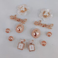 Miniatyrbillede 2 af 5: (ekskl. sko) 12 stk. krystaldiamantsko Clog sandal dekoration, rhinsten blomst designer søde smykker sko tilbehør, kvinders fødsel