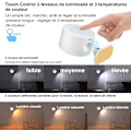 Miniatyrbild 2 av 5: 1 st (vit) Inomhusvägglampa, LED-vägglampa med USB-laddningsport Touch Control, 3 ljusstyrkenivåer 3 temperaturer 360° roterbar sovrum