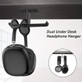 Miniatyrbild 2 av 5: Gaming Headset Stativ, Dubbel Headset Stativ - Aluminio Bärbar Universell 2-vägs Installation Headset Stativ för Alla Hörlurar - Kabellagring - Ryggsäck(Sil