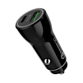 Miniatyrbillede 3 af 4: Sort Power Charger Dobbelt Port Hurtig Opladning Biloplader