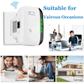 Miniatyrbild 4 av 5: Kraftfull WiFi Repeater 300Mbps Kraftfull WiFi Förstärkare 2.4GHz WiFi Räckviddsförlängare WiFi Repeater Trådlös Extender med Ethernet Port, WiFi Extender WiF