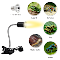 Miniatyrbillede 1 af 5: 2 stk. 1*UVA UVB 75W pærer + 1*lampehus, krybdyrlampe skildpadde opvarmet lampe med lang base 360° rotation til krybdyr og