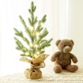 Miniatyrbillede 3 af 5: LED Foroplyst Fyrrenåls Juletræ - Foroplyst Fyrrenålstræ med 36 Smukke Langtidsholdbare Varm Hvide Julelys - Foroplyst Kunstigt Træ