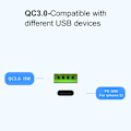 Miniatyrbilde 3 av 5: PD12W mobiltelefonlader 2.4A ladekabel Type-c adapter PD+USB reiselader