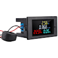 Miniatyrbillede 1 af 5: Digitalt voltmeter AC 80-300 V, ampèremeter, LCD farveskærm, multimeter, spænding, strøm, effekt, frekvensmonitor, med strømtransformator CT 100