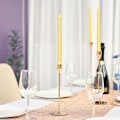 Miniatyrbilde 5 av 5: 3 stk. lysestake, gyllen lysholder passer for tykke 3/4 tommer og LED-lys, lysestake for koniske lys til dekor, bryllup, stearinlys