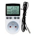 Miniatyrbillede 1 af 5: Termostat stikdåse, temperaturregulator, programmerbar digital timer med probe, sæt termostat drivhusvarme, 1 stk akvarium