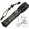 Miniatyrbild 5 av 5: Fackla Power Display Long Range P70 Teleskopisk Zoom Night Rider Ljus USB Laddningsbar Power Flashlight (Stil 3)