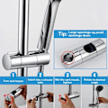 Miniatyrbillede 3 af 5: Brusehovedholder, brusehovedholder til justerbar glidebøjle 19-25 mm, brusehovedholder glidebøjle uden boring, 360° roterende brusehovedholder til brusebad