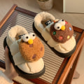 Miniatyrbilde 3 av 4: Cookie Shoes tilbyr optisk varme kvinners fluffy bomullsslippers, hjemmekamp, ensfarget ID-bilde, enkle vanntette sko 24,5 cm
