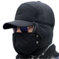 Miniatyrbillede 3 af 5: 3 i 1 Termisk Pelsforet Catcher Aviator Hat med Øreklapper Fuld Ansigt Halsvarmer All-purpose Vindtæt Varm Vinter Baseball Cap Cykling Sne