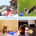Miniatyrbild 2 av 3: 6 st LED-belysta kattbollar för spännande lek - Interaktiv leksak för katt och hund
